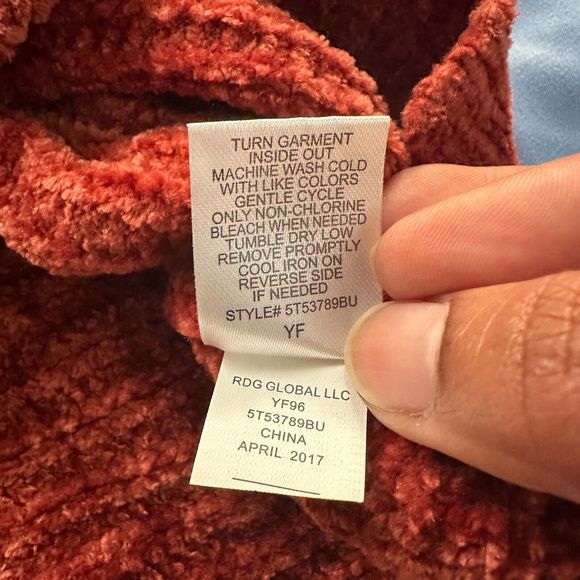 CloudChaser Women's Velvet Ribbed SuperSoft Orange Sweater Round Neck Size Small - Picture 11 of 12